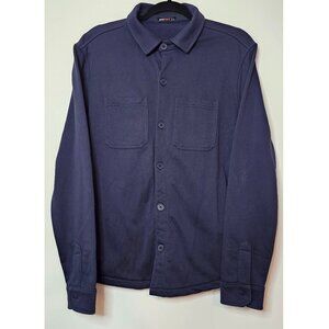 Postmarc French Terry Thick Sweatshirt-like Shirt Shacket Overshirt Jacket Navy